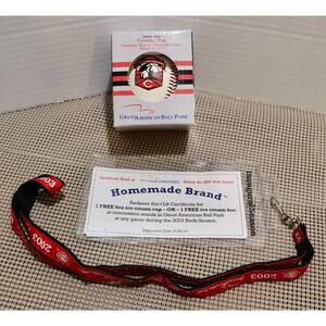 Cincinnati Reds 2003 Inaugural Season Lot – Opening Day Ball, Ticket & Lanyard